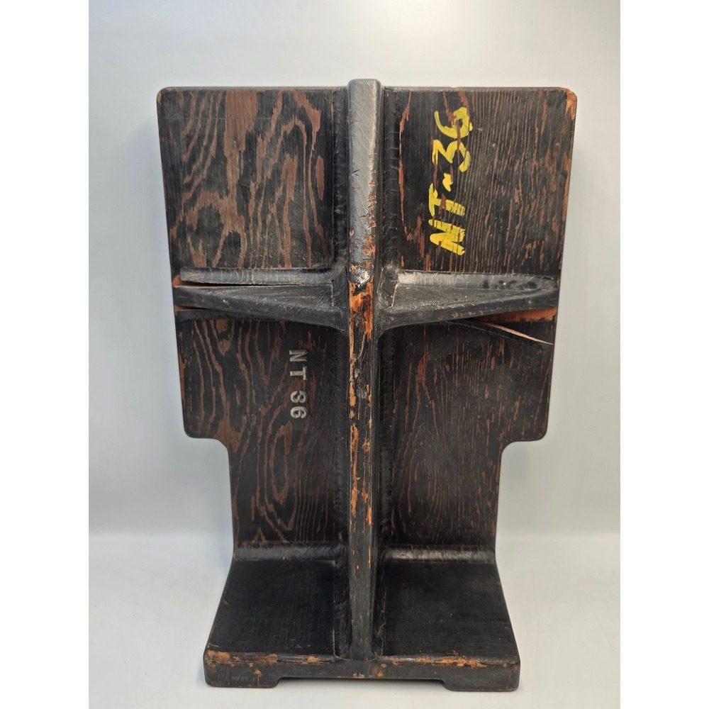 Vintage Industrial Foundry Mold Wood Pattern NT 36 Black Brutalist Decor Fair